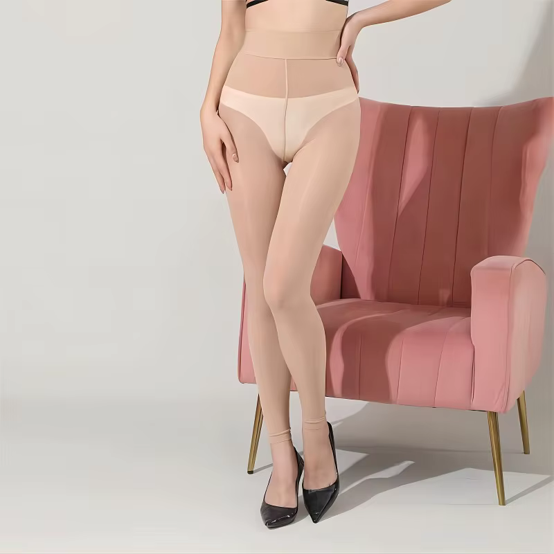 1 pièce femmes grande taille collants transparents couleur unie
