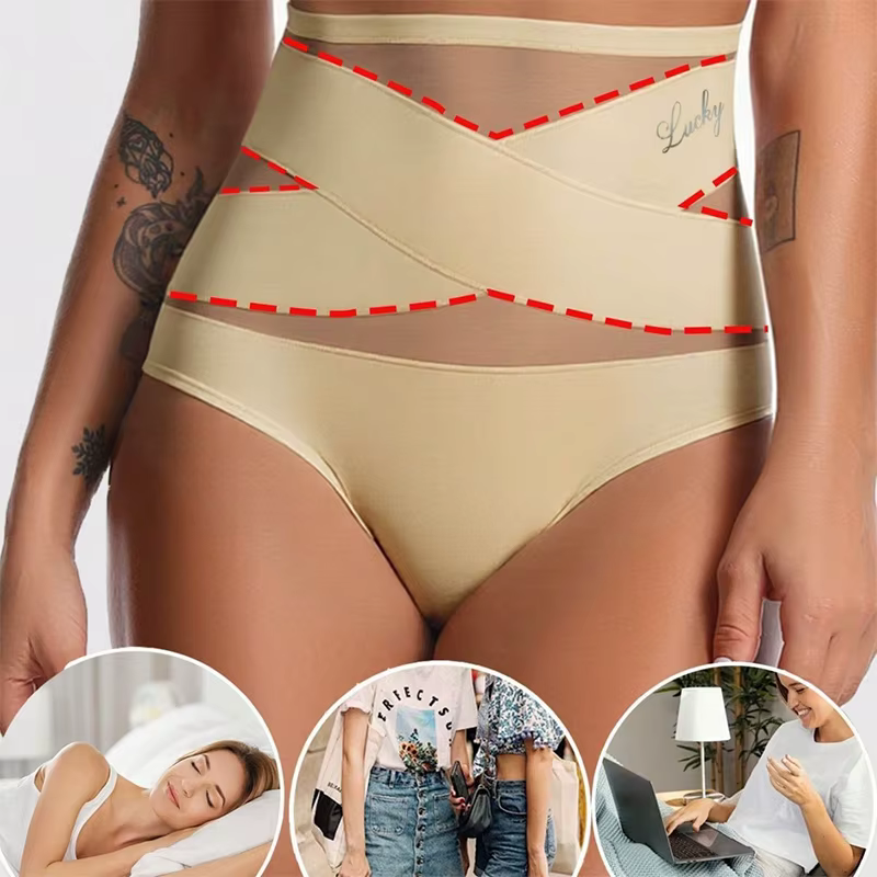 Culotte gainante taille haute grande taille post-partum confortable