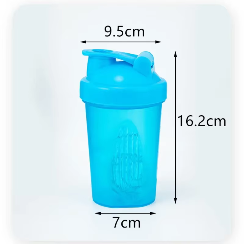 Shaker de sport portable en plastique, bouteille de poudre de lactosérum, bouteille de fitness, shaker de gym en plein air, bouteille à clics, 400ml, 10000