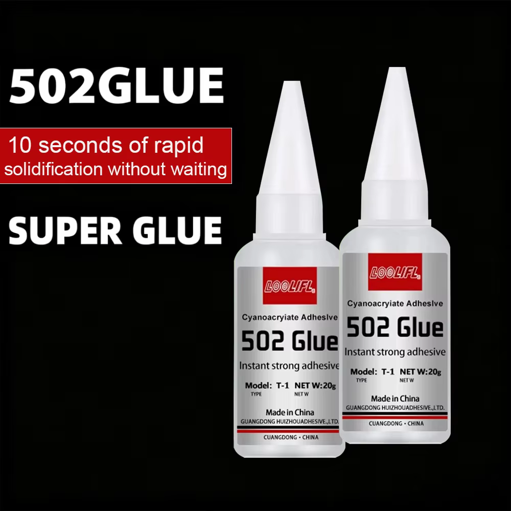 Colle instantanée transparente 502, haute viscosité, durcissement rapide, adhésif universel pour la réparation et la décoration du plastique, du métal et du verre
