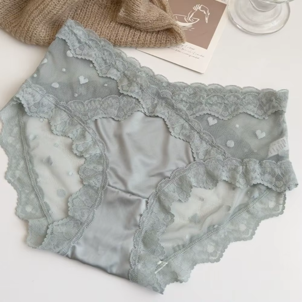 Culottes en satin de soie à fleurs en dentelle