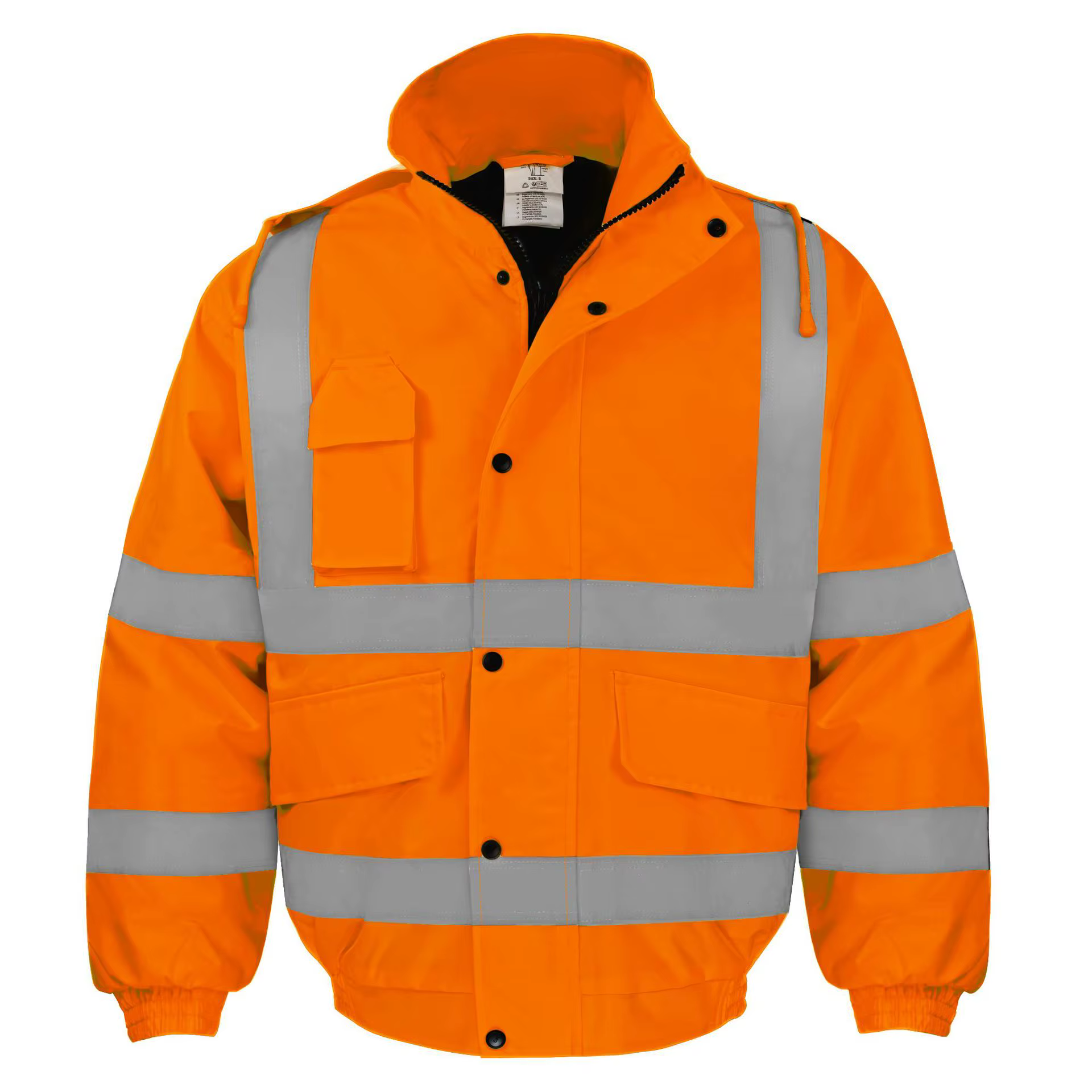 Veste d'hiver haute visibilité pour homme, veste imperméable orange fluorescente, veste bomber réfléchissante, vêtements de travail