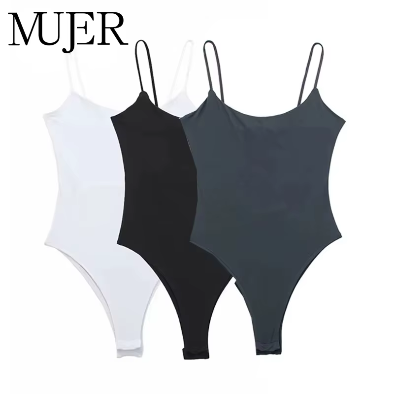 MUJER blanc noir corps femme sans manches serré Body Lingerie Sexy