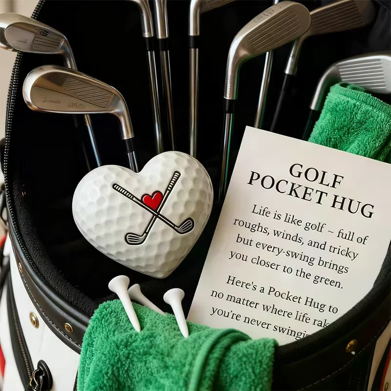 Abrasse de poche de golf, cadeau de golf inspirant avec carte de message encourageante, petit cadeau pour les amateurs de golf, cadeau de golf attentionné