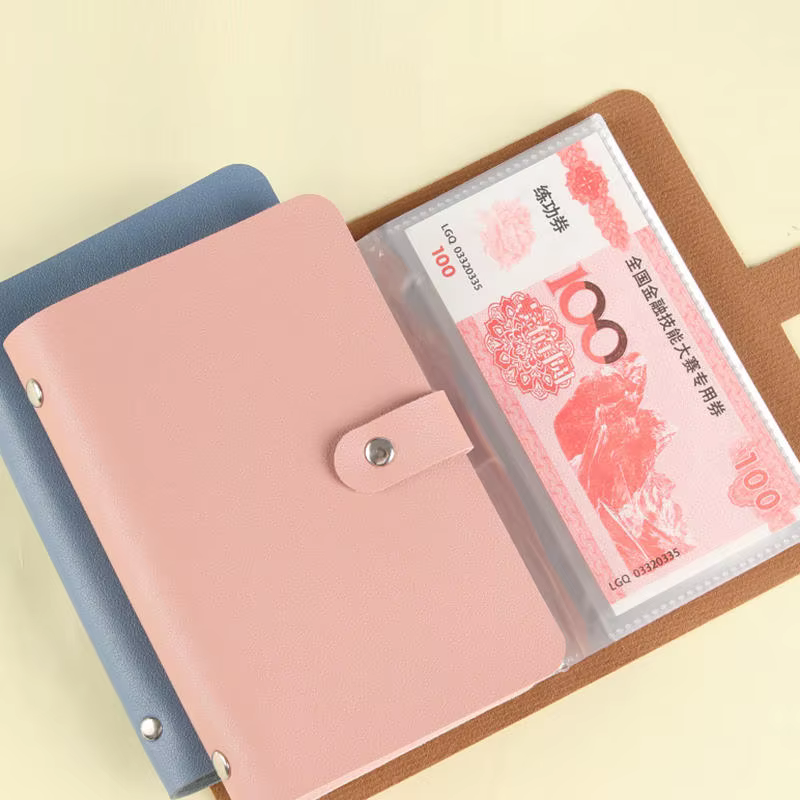 Livre d'épargne, Album de billets de banque, porte-monnaie, couleur unie, livre de collection d'argent, organisateur d'économie d'argent, porte-carte photo