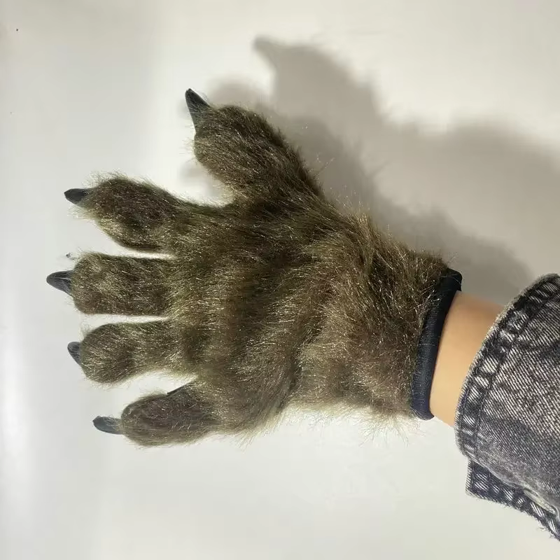 Gants de loup-garou avec mains poilues, accessoires de performance sur scène, vêtements de maquillage, décoration d'Halloween, cosplay