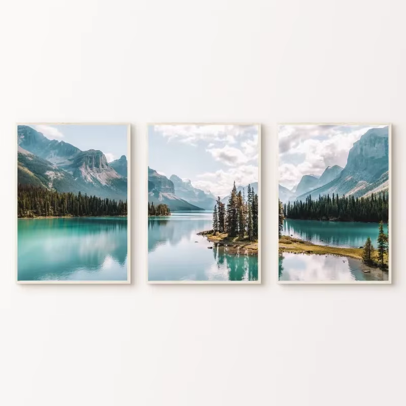 Affiche Paysage Montagneux Lac du Canada, Paysage Forestier Scénique, Photographie Naturelle, Tableau Mural sur Toile, Affiches pour Décoration Intérieure