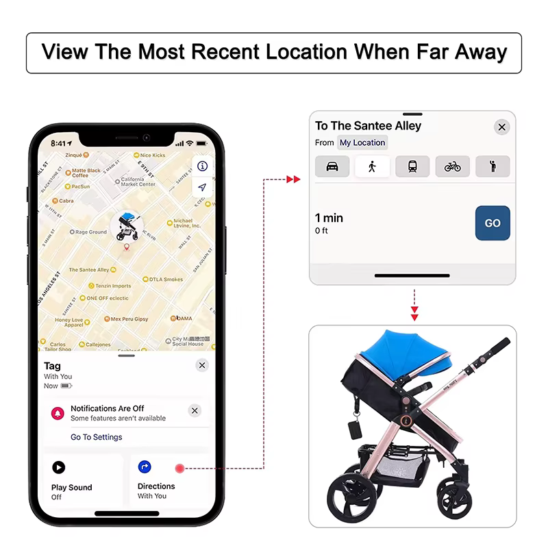 Nouveau traceur GPS Anti-perte, MINI localisateur carré noir pour utilisation antivol Mobile en conjonction avec système iOS, trouver mon application