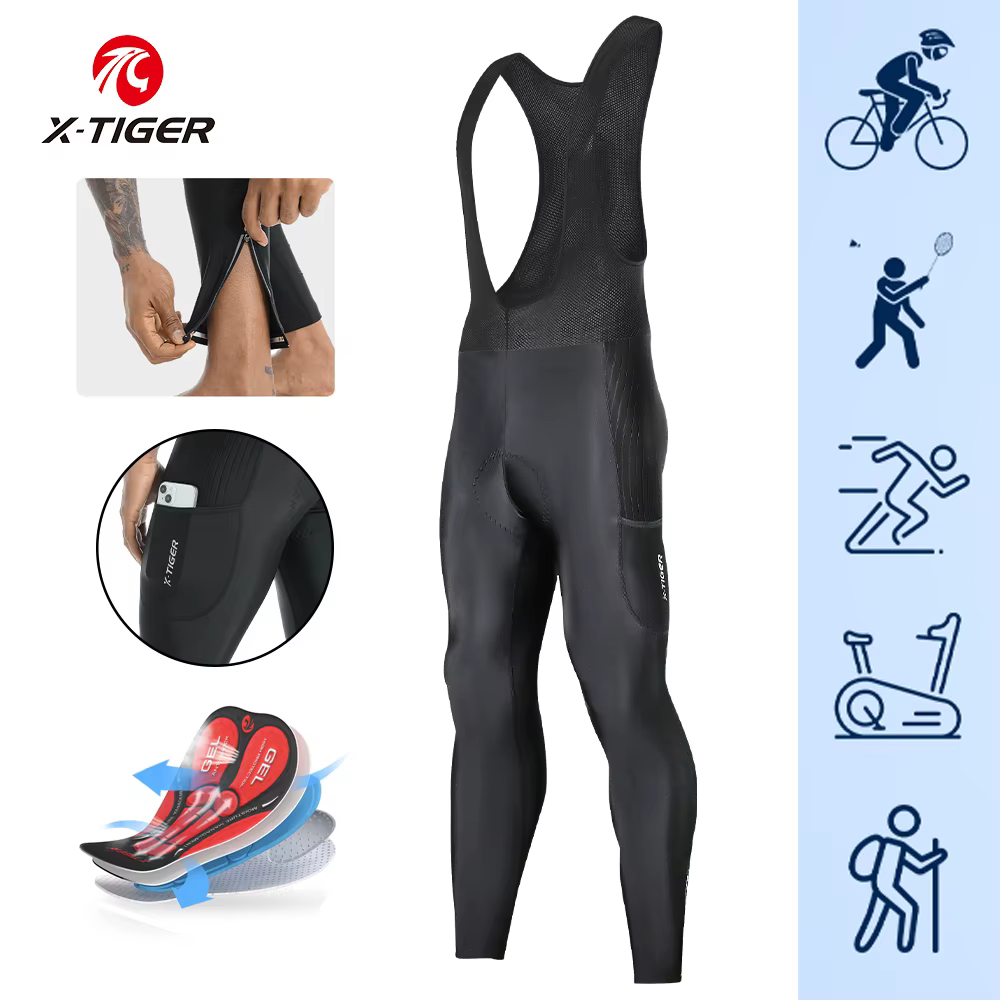 X-TIGER collants de cyclisme hommes vélo bavoir pantalon 5D Gel rembourré printemps automne Sports de plein air équitation montagne route vélo pantalon