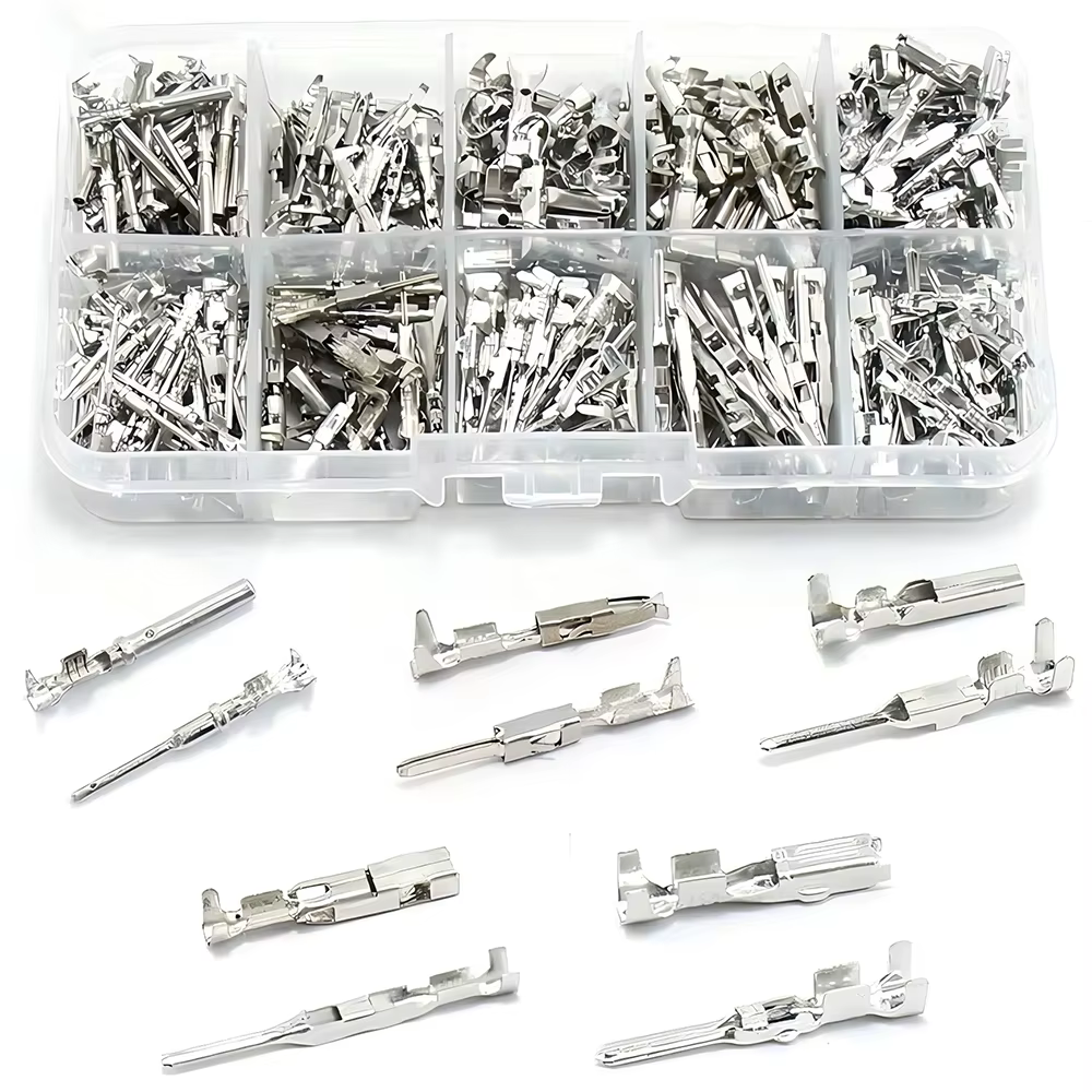 Borne de fil électrique de voiture 1/1, 5/1,8/2,2/2,8/3,5mm, connecteur électrique automatique, retrait de prise Non isolé, broches à sertir mâles et femelles