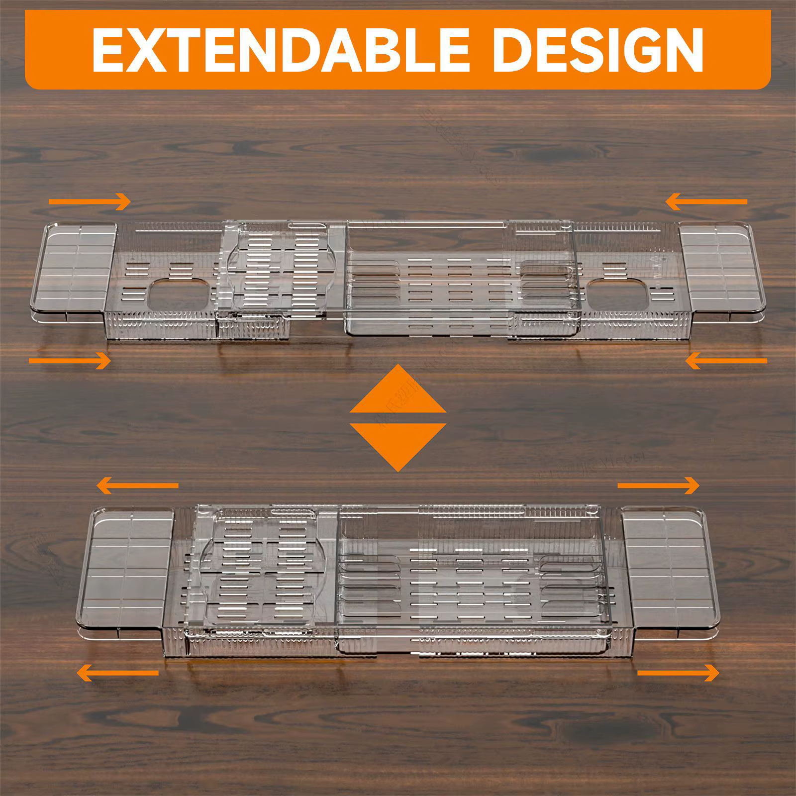 Étagère de rangement extensible pour salle de bain et support pour plateau de baignoire, organisateur de caddie de douche réglable avec support de plateau extensible