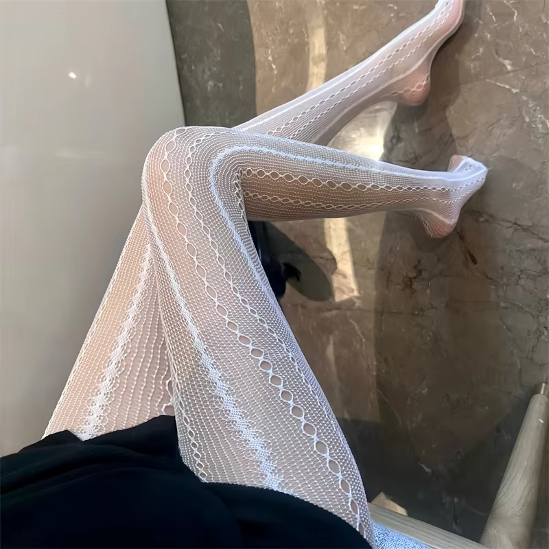 Collants ajourés à chaîne pour femmes
