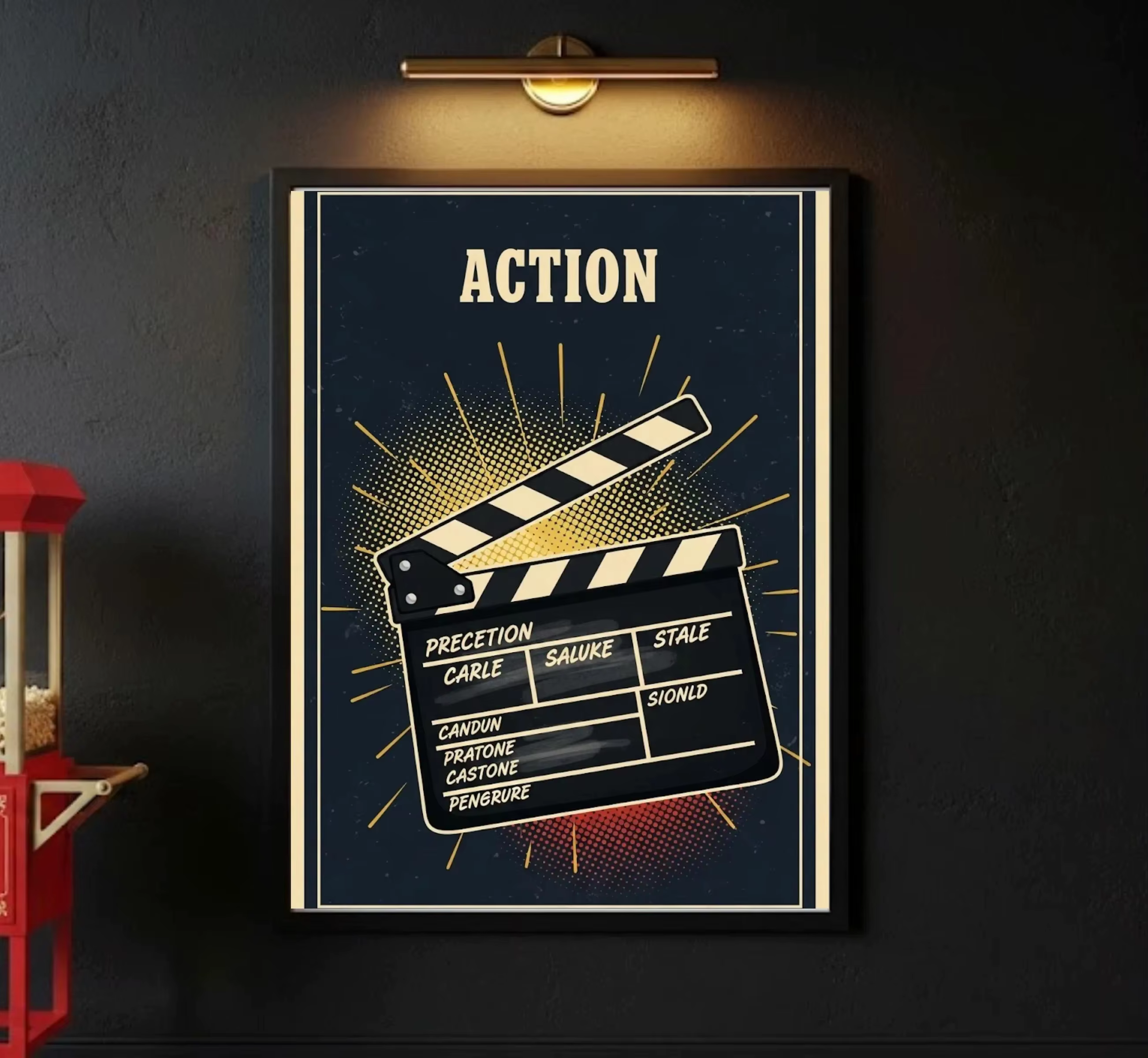 Ensemble d'affiches de film Vintage, photographie de pop-corn, peinture sur toile de cinéma, décoration de maison, image d'amoureux du film, cadeau Cuadros
