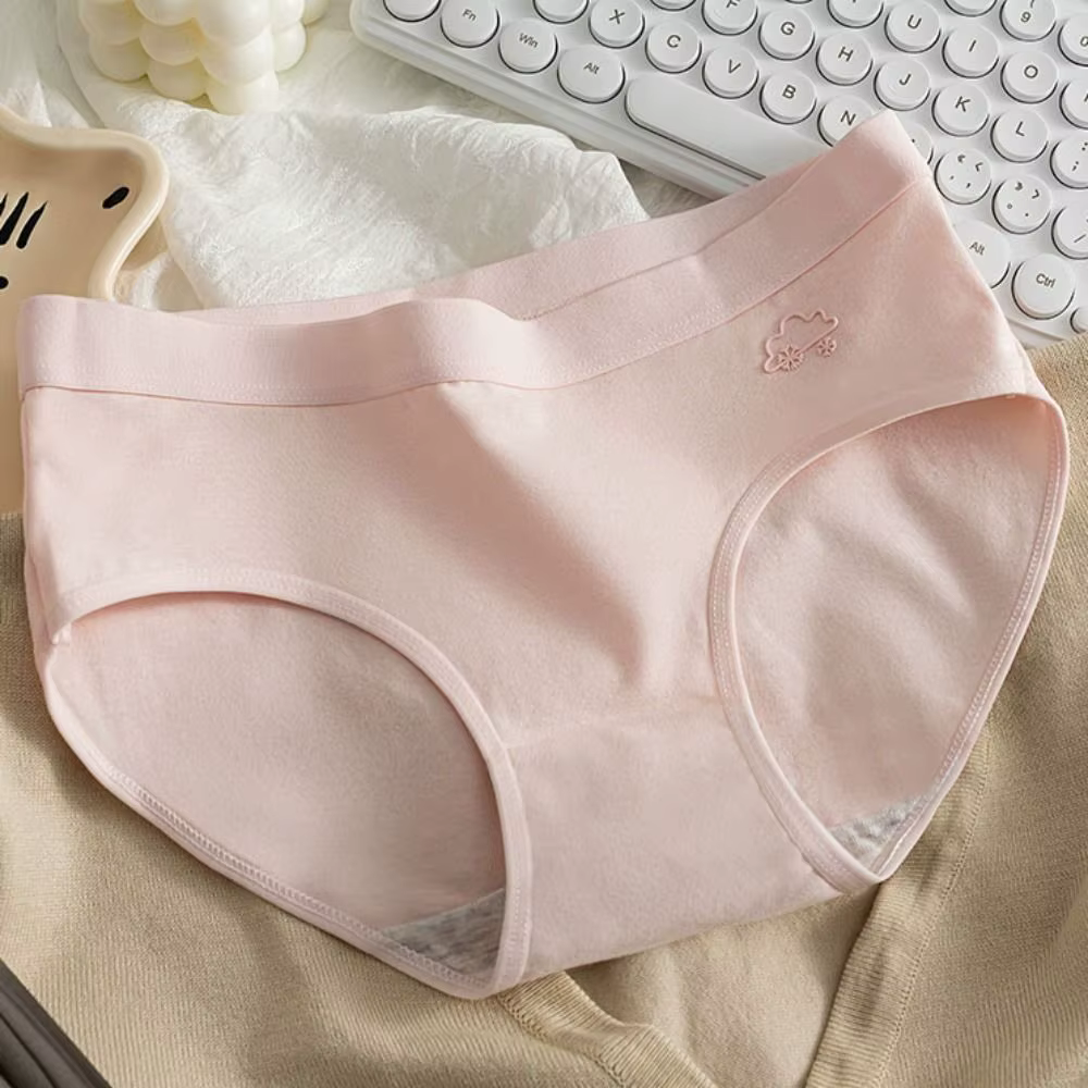 Lot de 5 culottes taille moyenne couleur unie avec entrejambe en coton