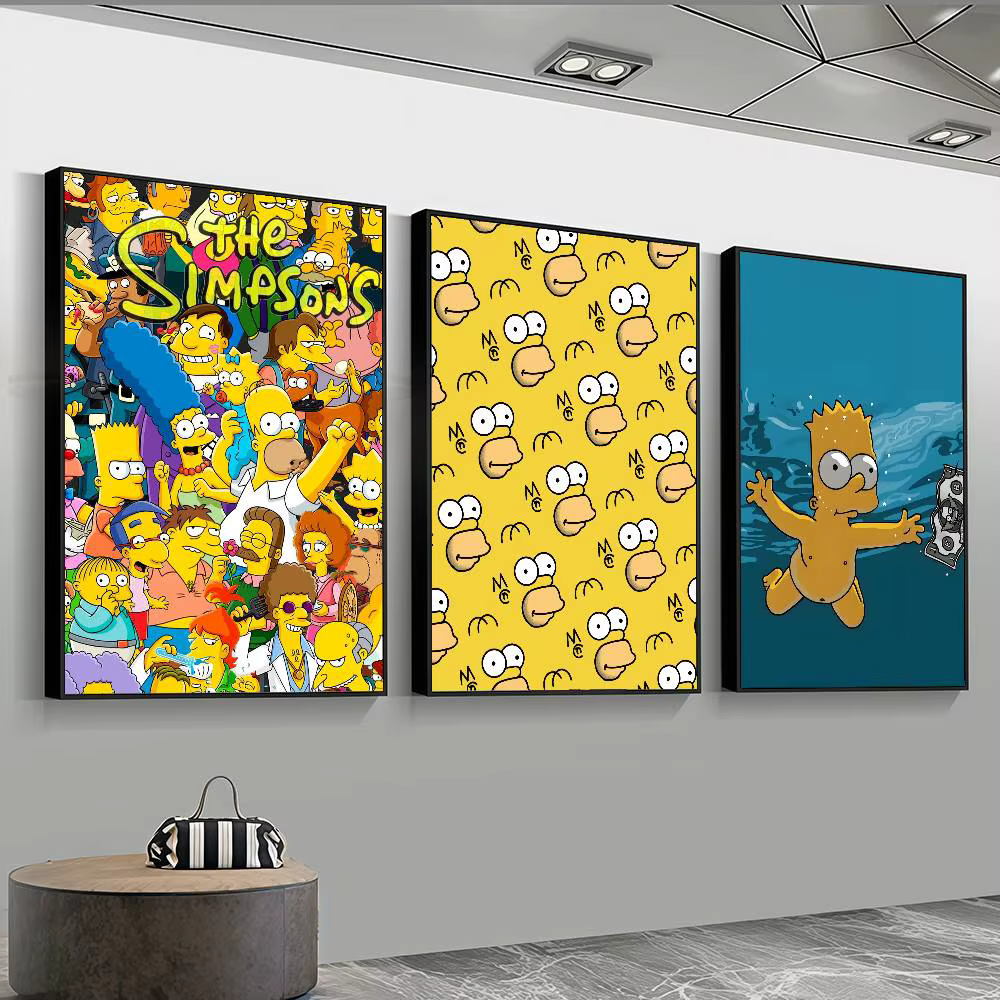 FUNNY The S-Simpsons, affiche autocollante haute définition, embellissant les murs de la maison et des chambres, disponible dans divers styles.