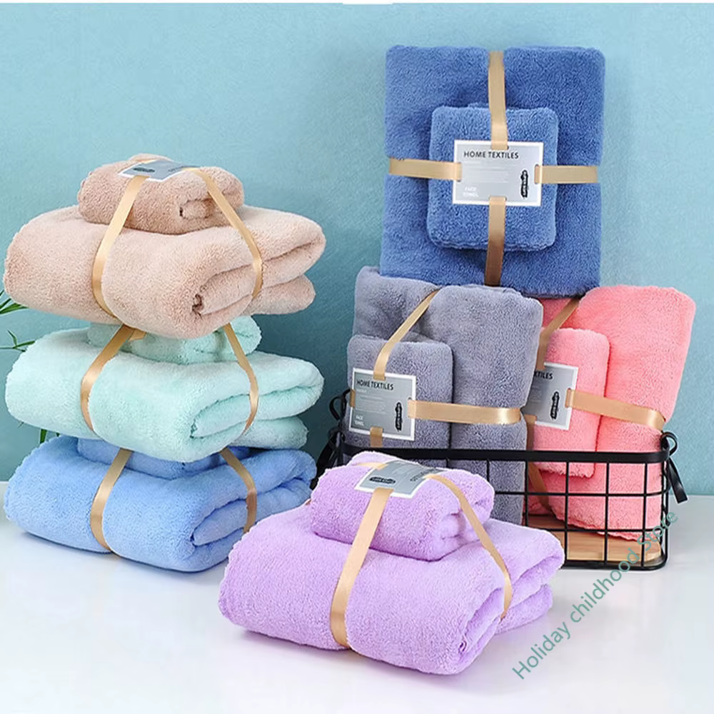3 pièces serviette ensemble de serviettes de bain salle de bain main visage serviettes de douche pour adultes enfants doux absorbant Robes portable absorbant Towe