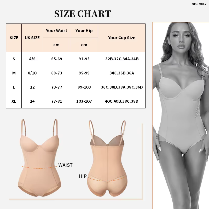 Shapewear Body pour femmes contrôle du ventre bout