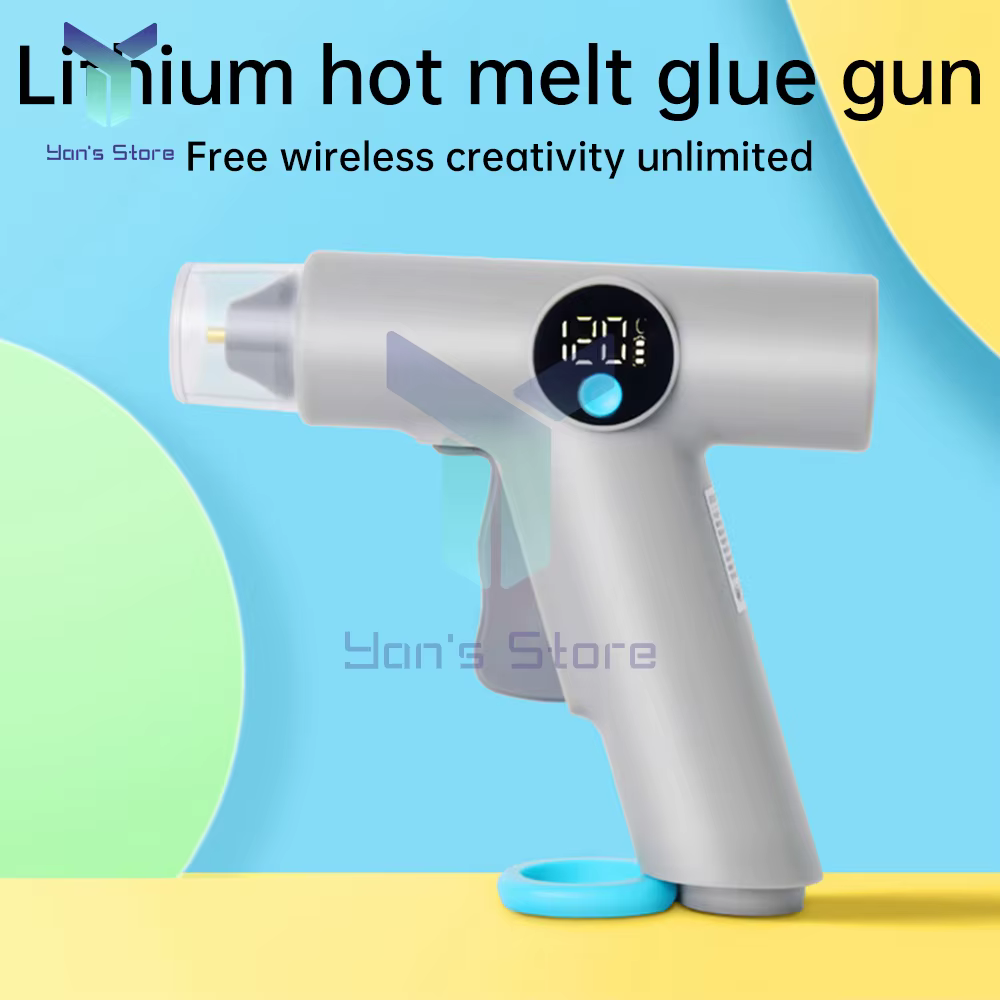 Pistolet à colle chaude sans fil, lumière LED, batterie au Lithium, affichage de la température, pistolet à colle Rechargeable avec 22 bâtons de colle, outils artisanaux