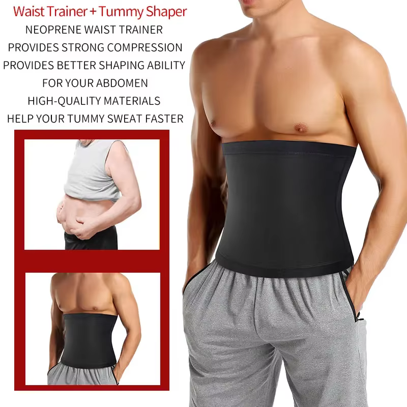 Hommes Abdomen réducteur Sauna corps Shaper Fitness sueur tondeuse ceinture taille formateur ventre minceur Shapewear