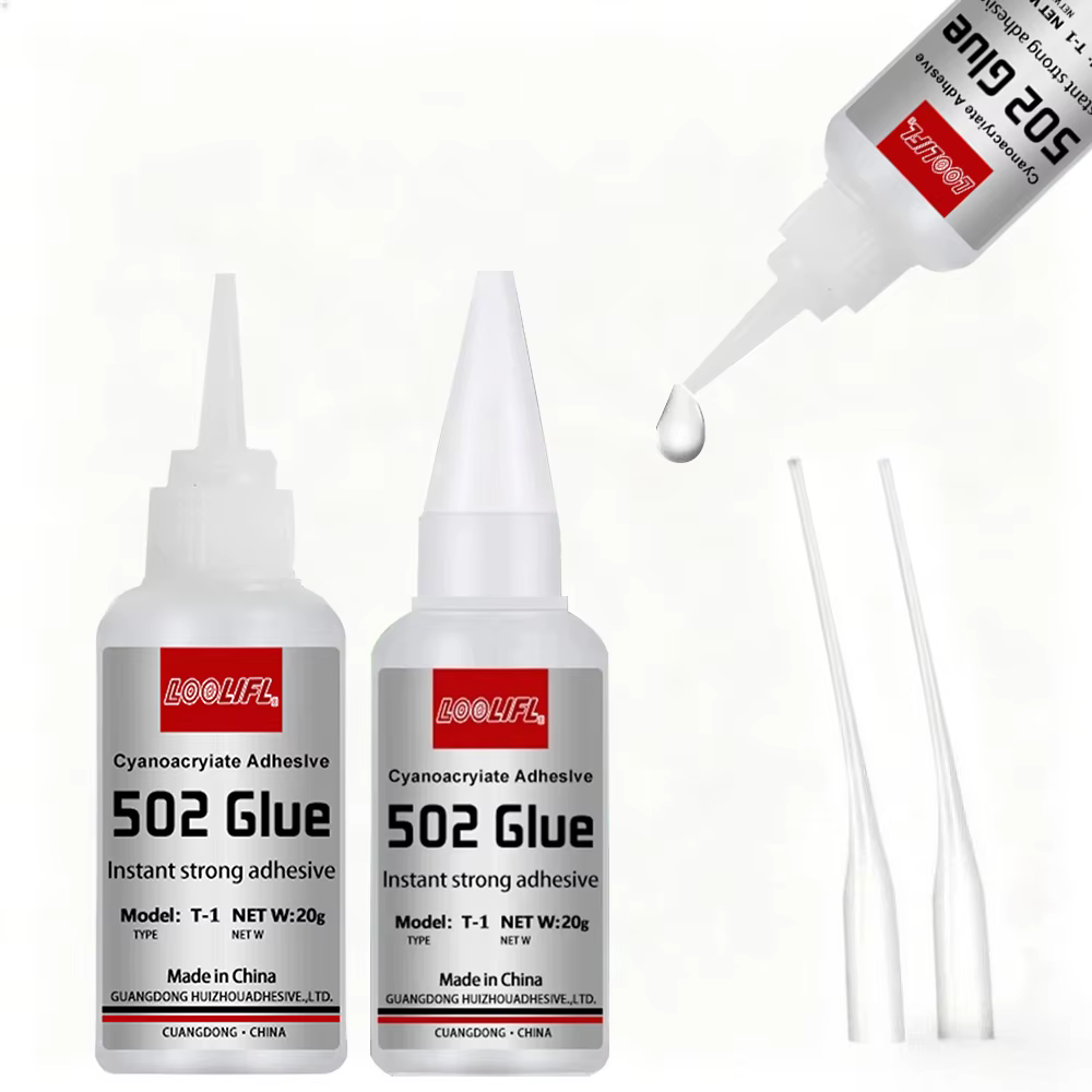 Colle instantanée transparente 502, haute viscosité, durcissement rapide, adhésif universel pour la réparation et la décoration du plastique, du métal et du verre