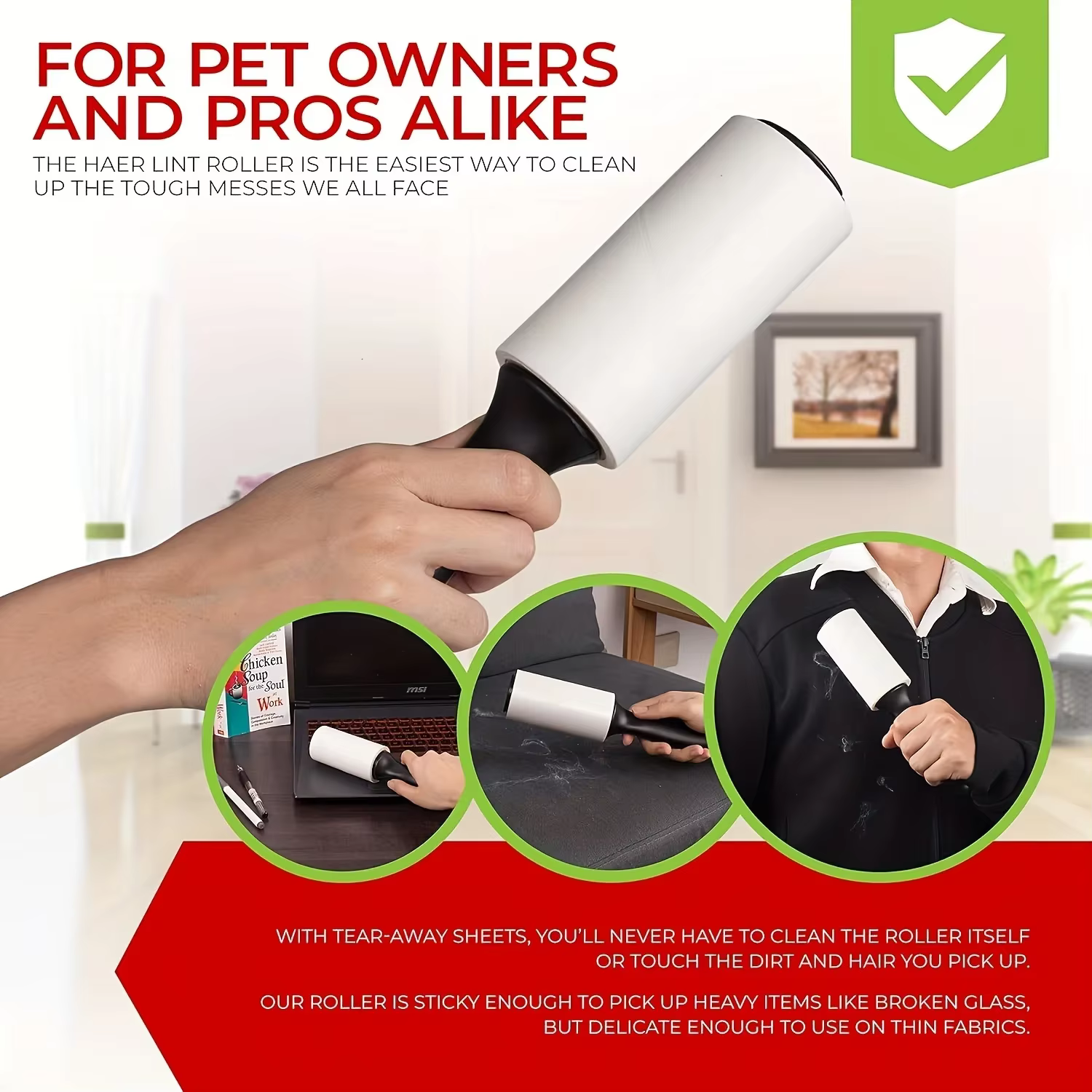 Rouleau à peluches extra collant pour épilation des poils d'animaux, 60 feuilles/rouleau, idéal pour les propriétaires de chiens et de chats, parfait pour le nettoyage des vêtements et des meubles