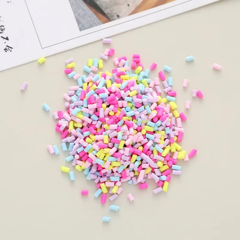 Mélange coloré de tranches d'argile polymère cylindrique, 10 g/lot, saupoudrage pour l'argile de remplissage de Slime, artisanat en cristal, petit accessoire en plastique