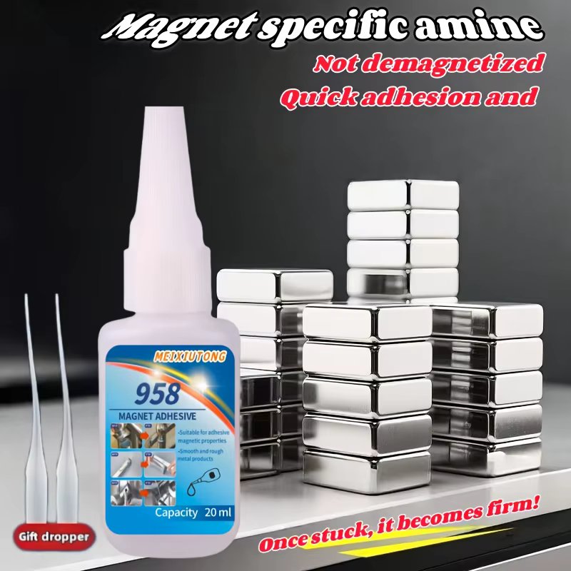 Colle magnétique 20G, 1 pièce/2 pièces, adhésif spécial pour aimants, colle à séchage rapide adaptée au collage du plastique, du métal, du bois, du PVC, du nylon
