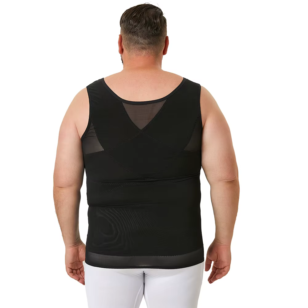 Hommes corps Shaper poitrine mince débardeur cacher gynécologie Compression chemise