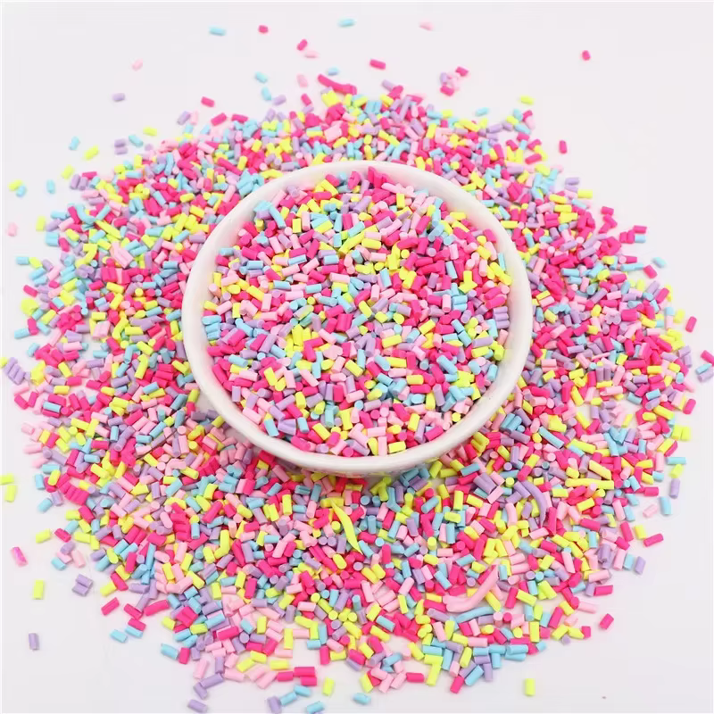 Mélange coloré de tranches d'argile polymère cylindrique, saupoudrage pour l'argile de remplissage de Slime, artisanat en cristal, petit accessoire en plastique klei