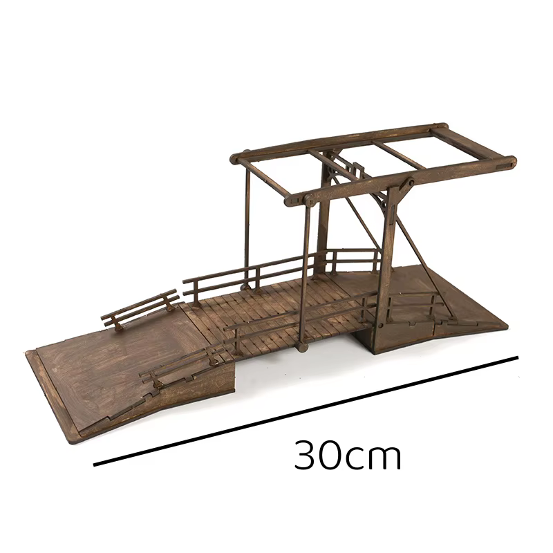 Bâtiments en bois à assembler 1/72, salle de commandement de la Seconde Guerre mondiale, barricades, ponts, entrepôt, gare, puzzle, jouets faits à la main pour modèles de scène
