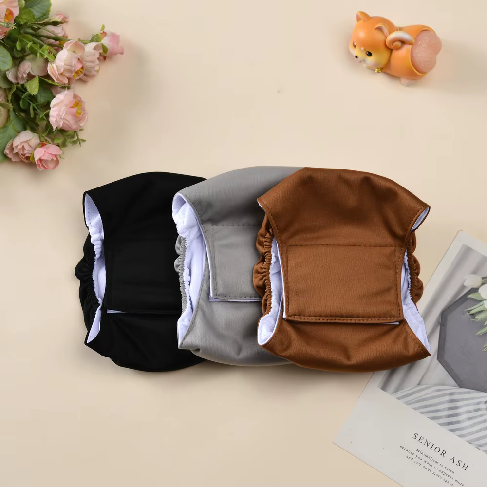 Couches lavables pour animaux de compagnie pour femmes et hommes, culottes hygiéniques respirantes et réutilisables pour chiots, sous-vêtements pour Chihuahua, pantalon court pour Menstruation