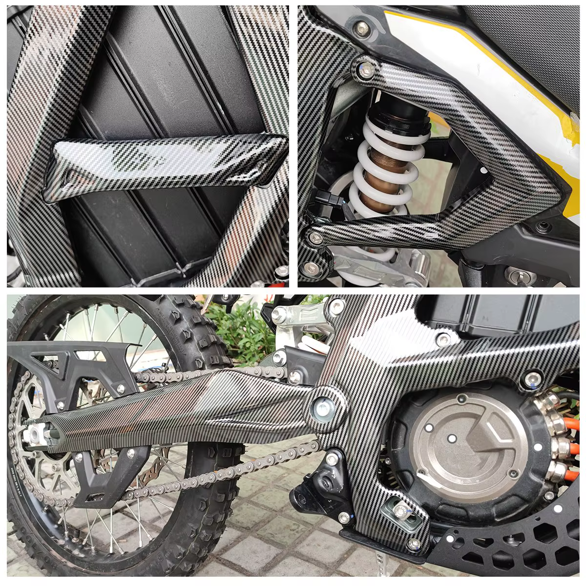 Kit de carénage de protection de cadre avec graphiques pour motos sur-ron Ultra Bee, housse de protection en Fiber de carbone pour vélo électrique