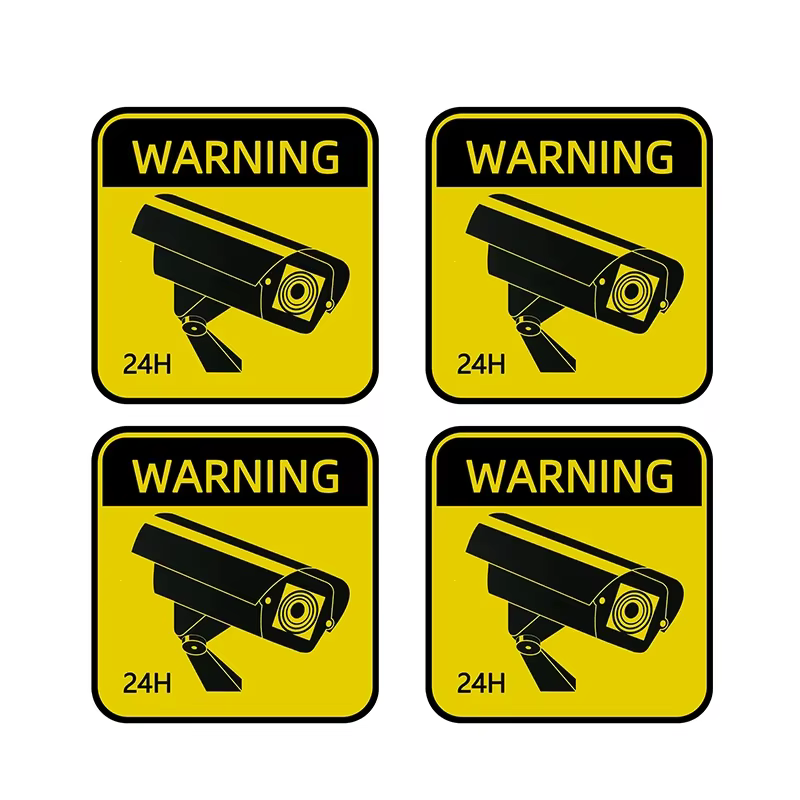 Autocollants étanches en vinyle pour voiture, alarme de vidéosurveillance, panneaux d'iode, décalcomanies automatiques pour fenêtre d'automobile, écran solaire CCTV, 24h