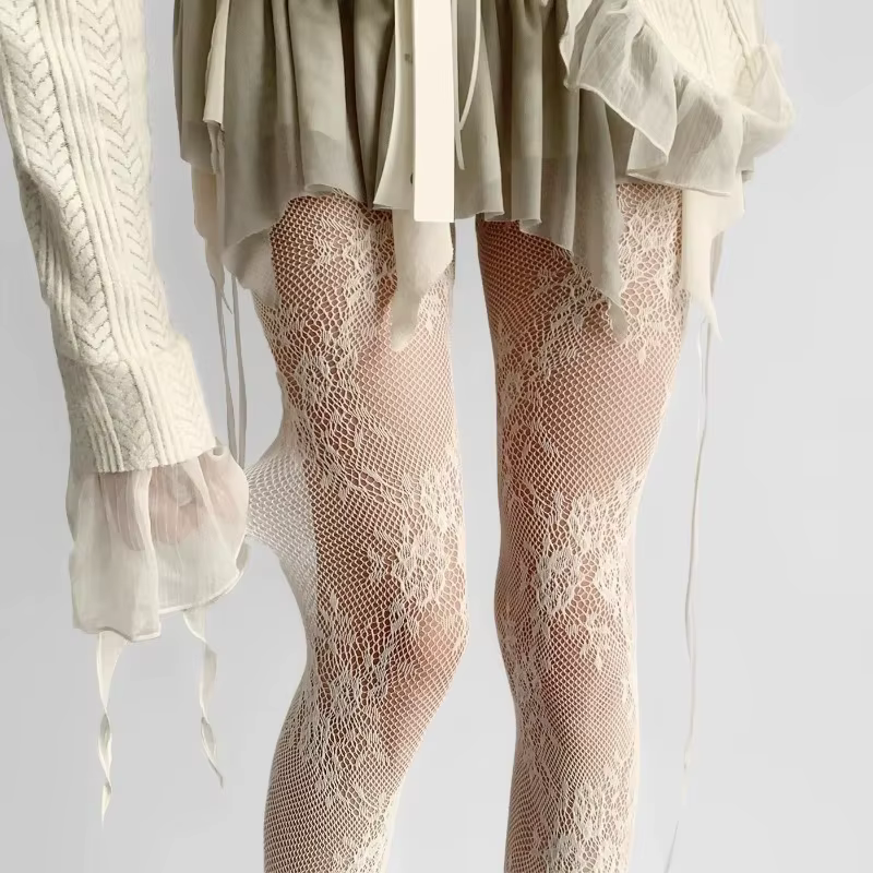 Nouveauté 2025 Collants pour femme sexy en dentelle florale