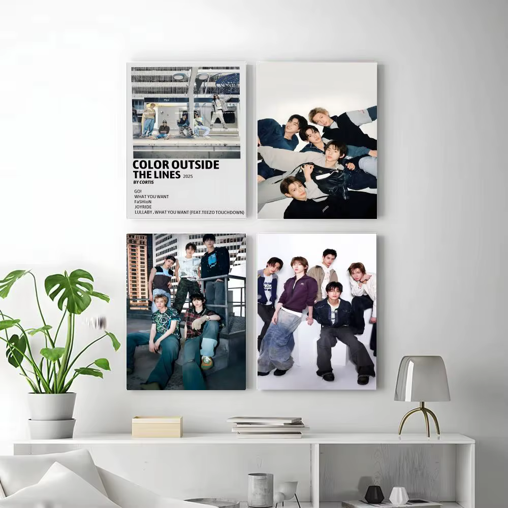 Affiche d'équipe d'idoles K-pop pour adolescents C-Cortis, autocollant artistique auto-adhésif en papier imperméable, décoration murale pour café, bar, chambre