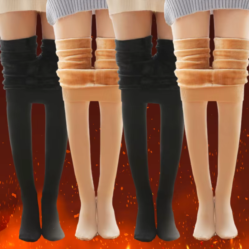 1/2 pièces collants doublés polaire femmes