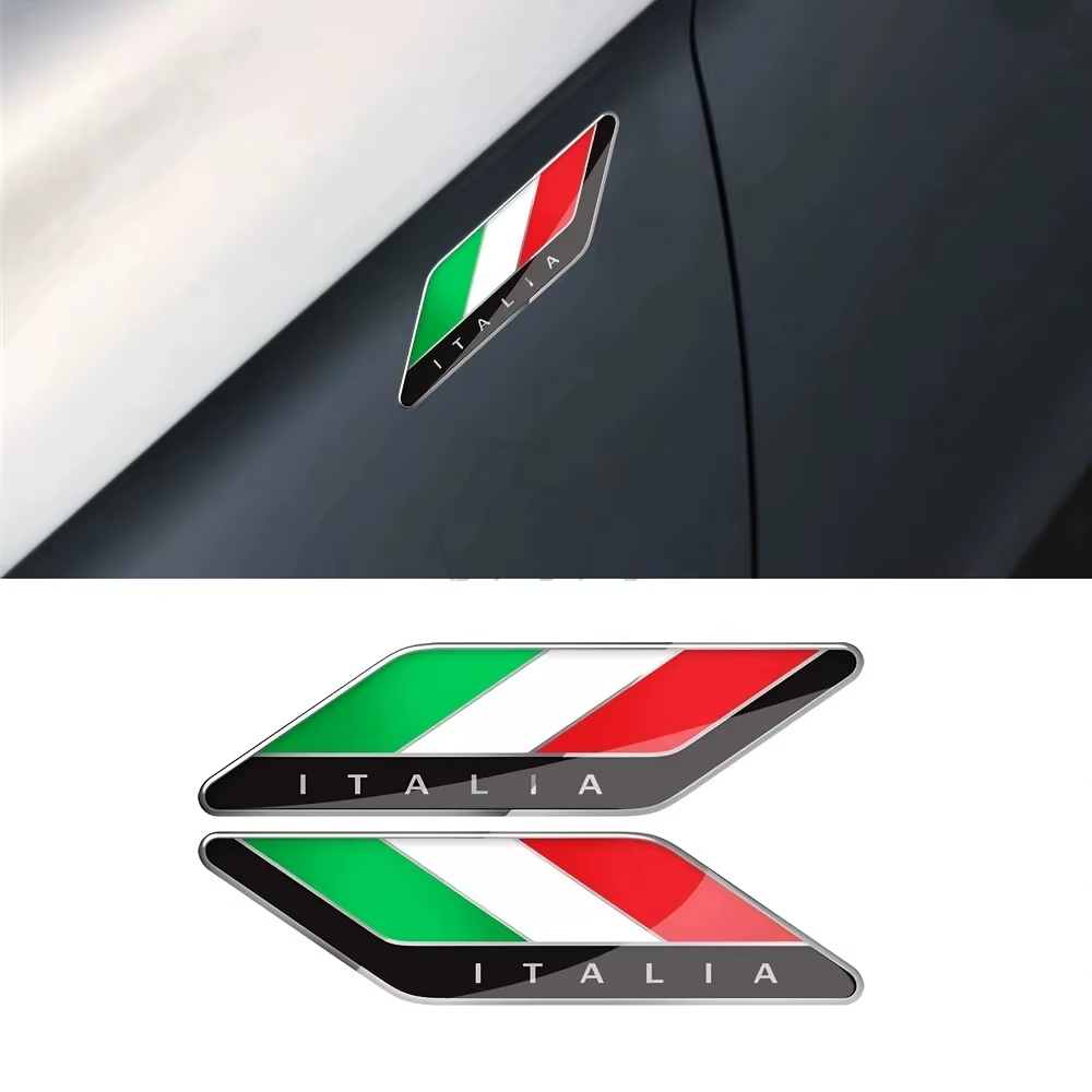 Autocollant drapeau italien, 13 pièces, Badge de décoration, accessoires de voiture italiens pour moto, voiture, vélo, camion