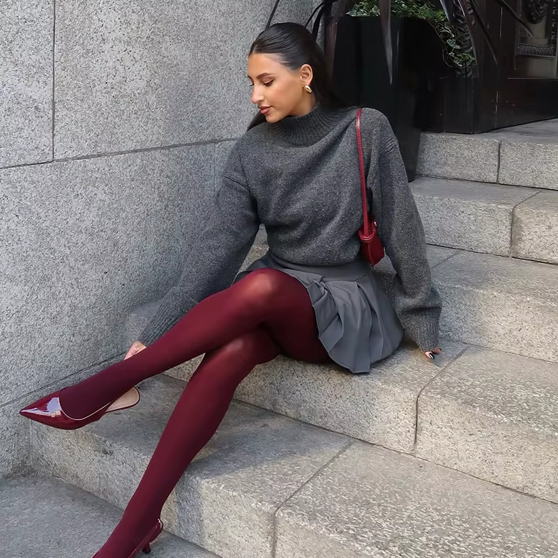 TARUXY collants femmes Leggings moulante Sexy rouge voir à travers Lingerie Femme