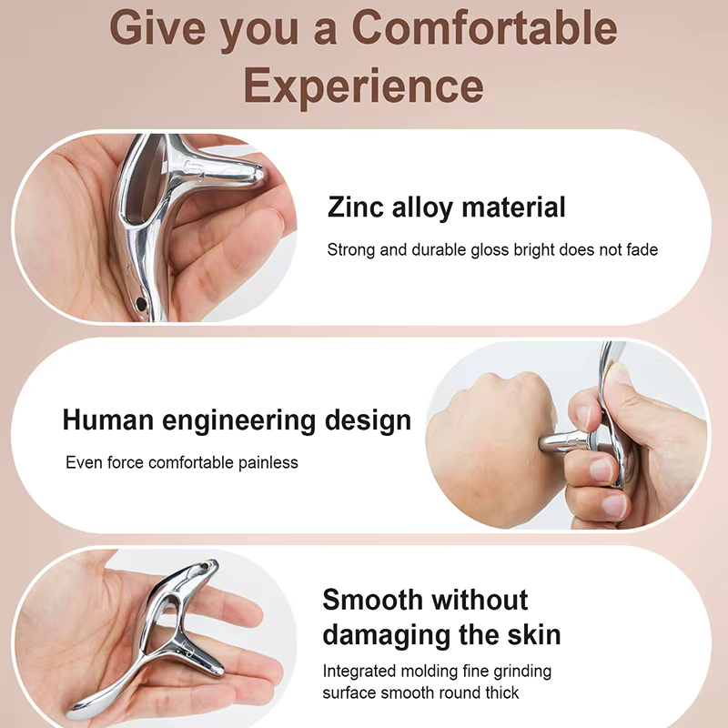 Bâton de massage triangulaire pour points d'acupuncture, grattoir en acier pour le drainage des méridiens plantaires, masseur corporel complet pour le dos