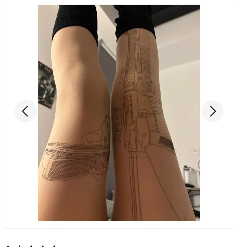 Nouveautés mitrailleuse tatouage collants transparents bas