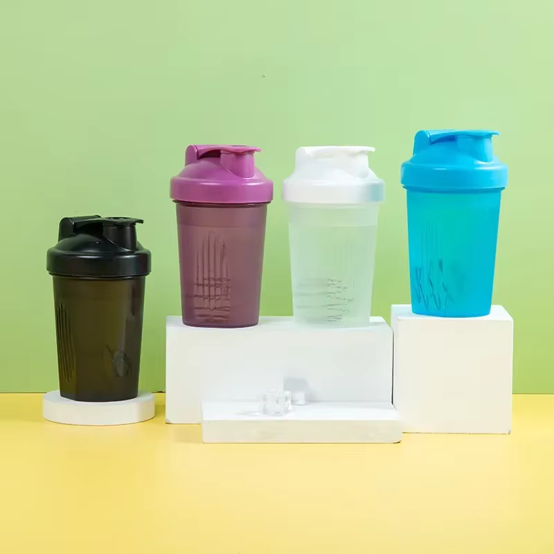 Shaker de sport portable en plastique, bouteille de poudre de lactosérum, bouteille de fitness, shaker de gym en plein air, bouteille à clics, 400ml, 10000
