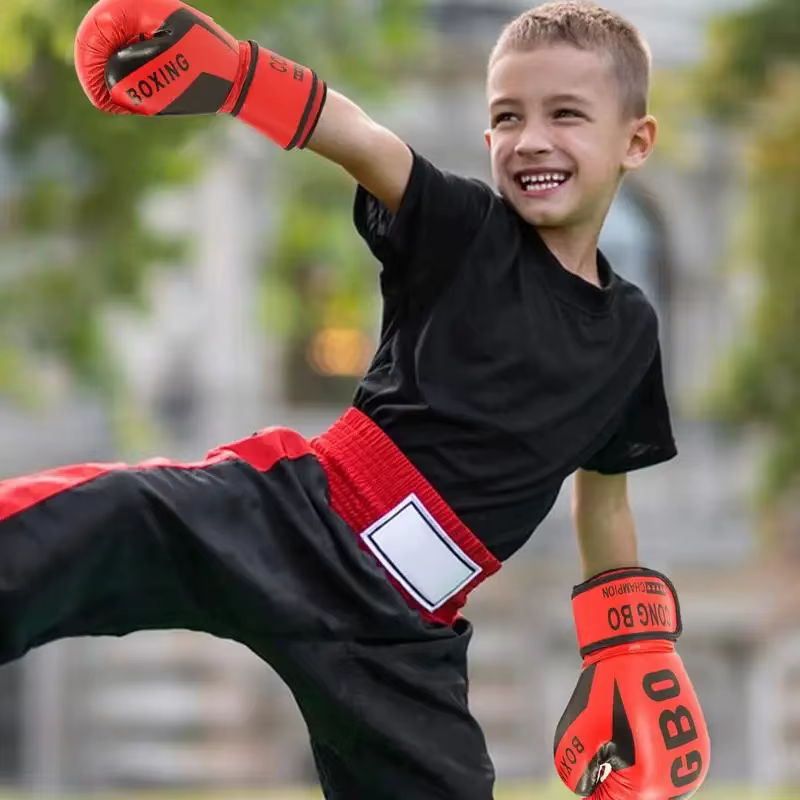 Gants de boxe pour enfants, protège-mains en PU pour la musculation, l'entraînement en salle de sport et les exercices