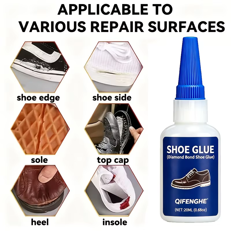 Colle à chaussures Diamond Bond, adhésif puissant et flexible pour des réparations de chaussures durables, idéal pour le collage des semelles et les fixations décoratives de chaussures, Com