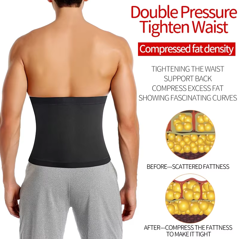 Hommes Abdomen réducteur Sauna corps Shaper Fitness sueur tondeuse ceinture taille formateur ventre minceur Shapewear