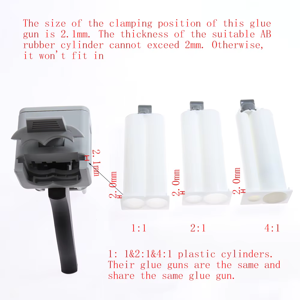 Pistolet à calfeutrer manuel AB Sealant Glue Gun1:1 et 2:1, Adhcommissions Glue, Squeeze Mixed, Two Coordinator, Election, 50ml