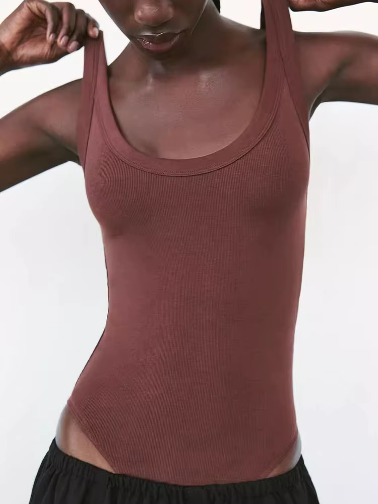 Body côtelé slim pour femmes