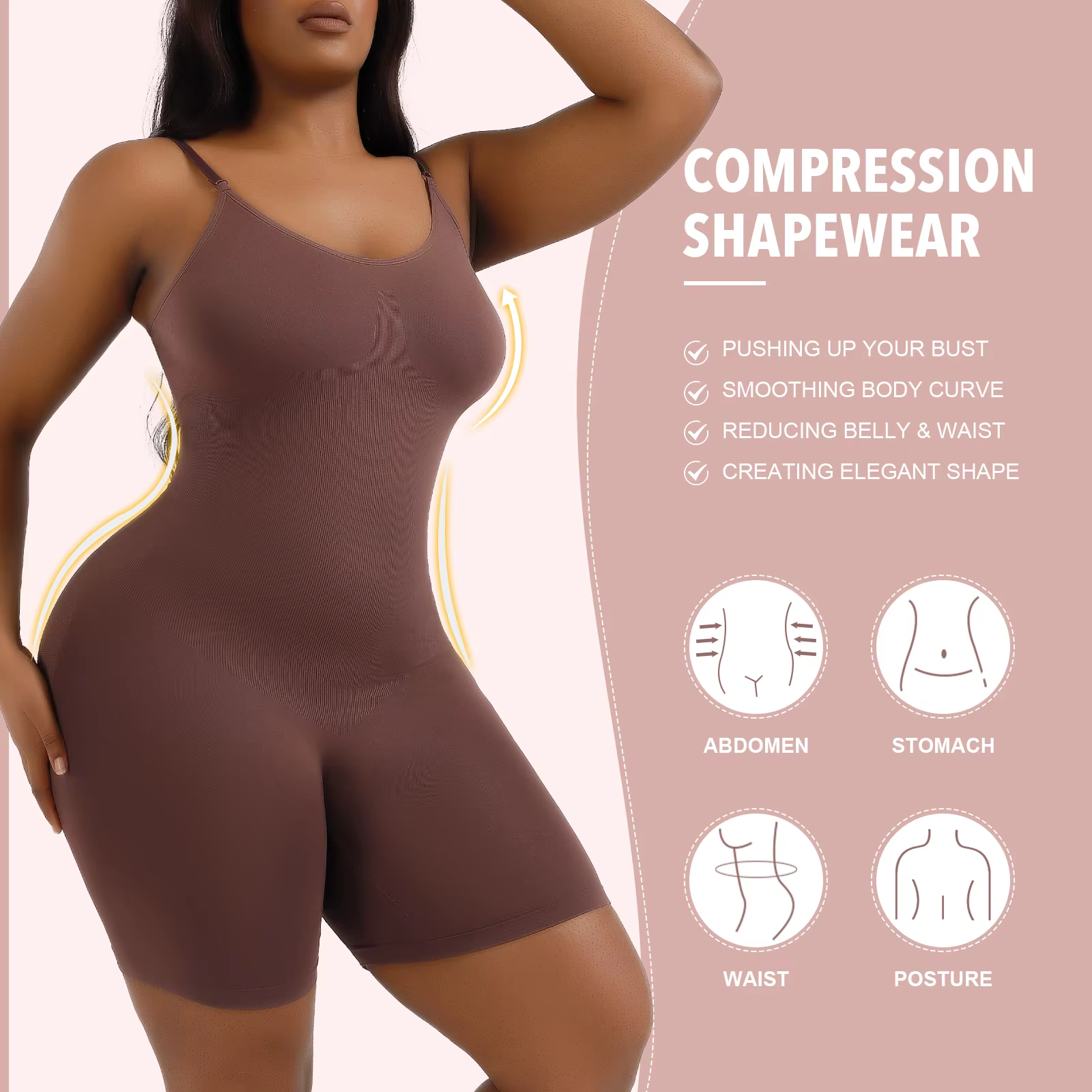 Body sculptant push-up pour femmes grandes tailles