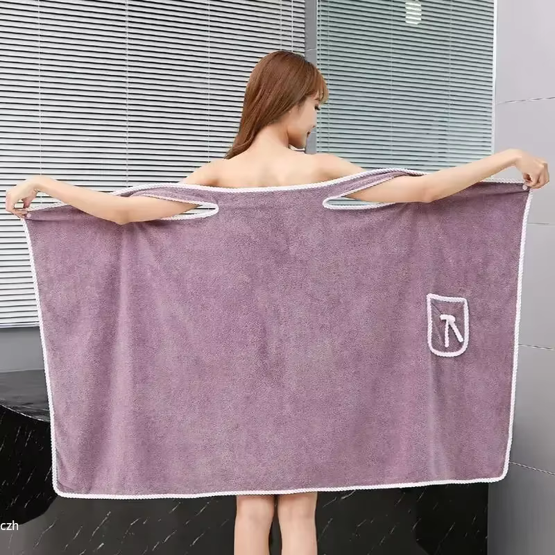 Serviette de bain pour femme portable 140 x 85 cm – Enveloppement de spa et de plage à séchage rapide avec design antidérapant pour douche, salle de sport, yoga, séchage rapide, pratique