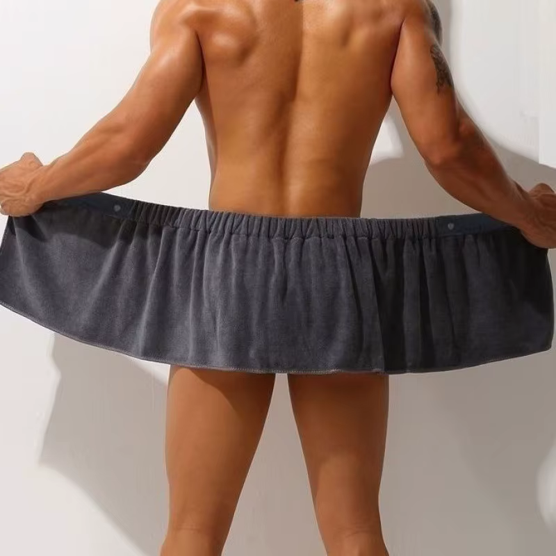 Pyjama en Microcarence Super Absorbant pour Homme, Vêtement de Nuit Court, Pantalon Fendu sur le Côté