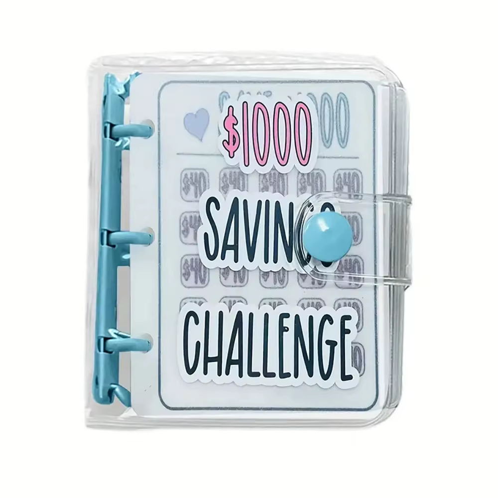 Carnet de budget et d'épargne à feuilles mobiles pour le défi d'épargne de 1000, avec enveloppes pour budget de trésorerie et planification budgétaire logistique